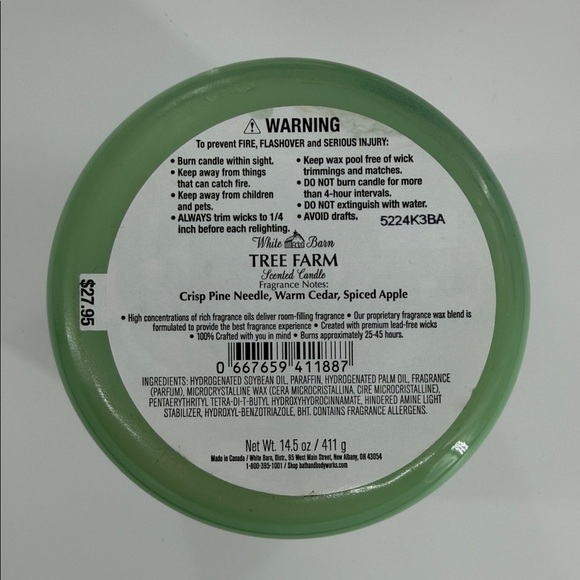 White Barn Tree Farm 3 Wick Candle - Picture 4 of 4